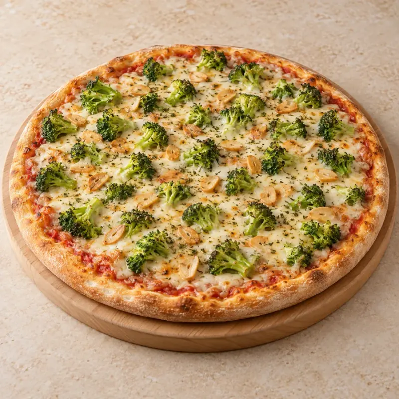 Pizza Brócolis com alho — imagem ilustrativa