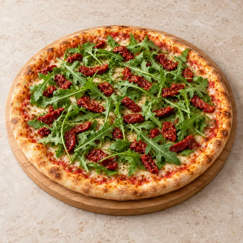 Pizza Rúcula com tomate seco — imagem ilustrativa